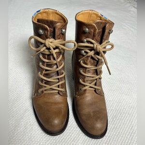 John Fluevog Truth Integrity Brown Leather Lace-Up Boots 7.5